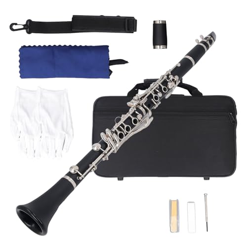 Professional Bb Clarinet,17 Keys B Flat Clarinet Instrument with Reeds for Classical and Jazz Music for All Levels