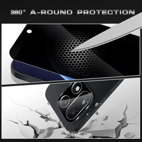 Image of WonRia 2+2 Pack - Privacy Tempered Guard for Xiaomi Mi 17 Ultra 5G [FingerPrint Unlock] with 3D Camera Glass Protector Screen Guard Protector | Anti-Spy - Installation Kit