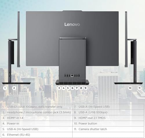 Image of Lenovo Ideacentre 27 inch IPS FHD All-in-One Touchscreen Desktop Computer | 13th Gen Intel Core i7 (10-Core, Up to 4.90GHz) | 32GB DDR5 RAM, 1TB SSD | Wi-Fi 6 | Win 11 | Wireless Charging