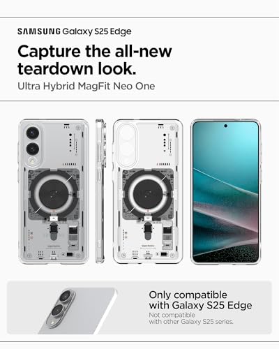Image of Spigen Ultra Hybrid MagFit | Samsung Galaxy S25 Edge Case [MagSafe] [Transparent] Galaxy S25 Edge Back Cover | TPU+PC - Neo One