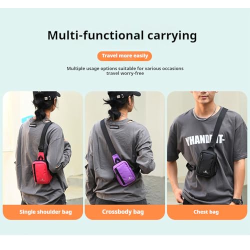 Mini Sling Bag for Men/Women, Waterproof Utility Chest Bag Crossbody Backpack for Hiking Travel Sports Running (Purple)2