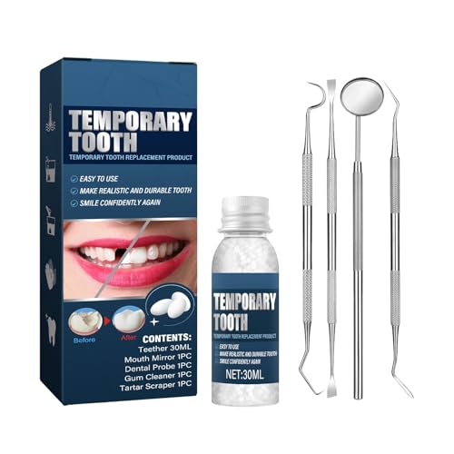 Tooth Repair Kit, Moldable Tooth Filling Repair Kit with 4 Dental Tool, Dental Care Kit Fixing The Missing and Broken Replacements, DIY Natural Filling Fake Teeth 2025