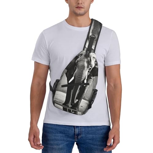 Bolso cruzado de pecho para hombre negro y blanco miniatura 7