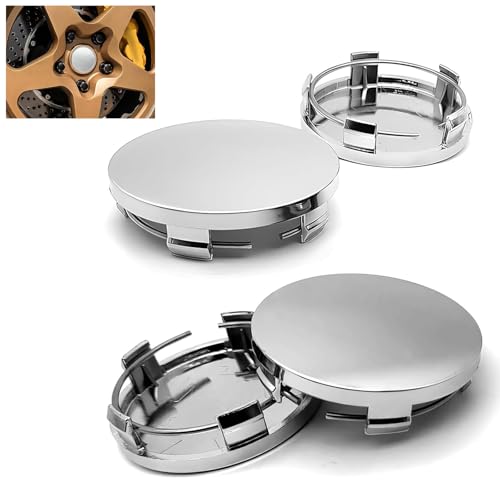 Heyzidu 4 PCS Car Wheel Center Caps, ABS Snap-on Wheel Center Cap, Outer Diameter 2.36" Inner Diameter 2.2" Vehicle Rim Hub Cover, Universal for Cars (Silver)