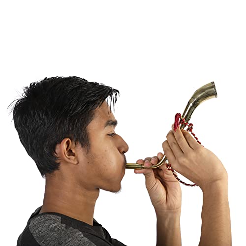 Musical Instrument Bugle Brass Wind Musical Instrument Army Brass Band Trumpet Brass Instrument Metal Flugelhorn Brass To Play Decorative Gift For Boys & Girls (10 Inch) #TOP3