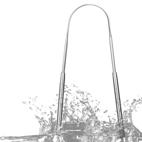 YIAGUN - Raspador de lengua para adultos, de acero inoxidable, reduce el mal aliento, raspadores 100% resistentes de metal, producto de higiene para hombres y mujeres (1 unidad)