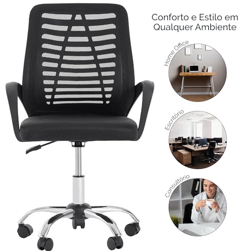 HOLTTER Cadeira De Escritório Mesh Esteirinha Ergônomica Com Rodinhas Altura Ajustável Cadeira De Es