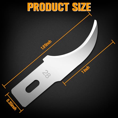 image for Jetmore 100 Pack Exacto Knife Blades #28, Hobby Knife Blades, Craft Kn