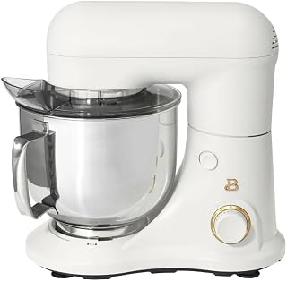 Beautiful 5.3 Qt Stand Mixer by Drew Barrymore, Lightweight & Powerful Tilt-Head Design, 12 Speed Settings, Large Stainless Steel Bowl, White Icing – Baking, Mixing, Whipping & Kneading