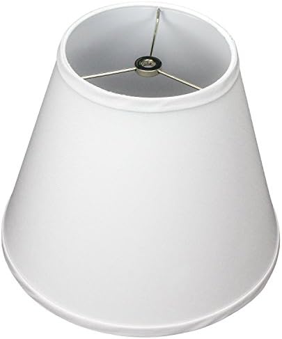 FenchelShades.com Lampshade 6" Top Diameter x 11" Bottom Diameter x 9" Slant Height with Washer (Spider) Attachment for Lamps with a Harp (Linen White)