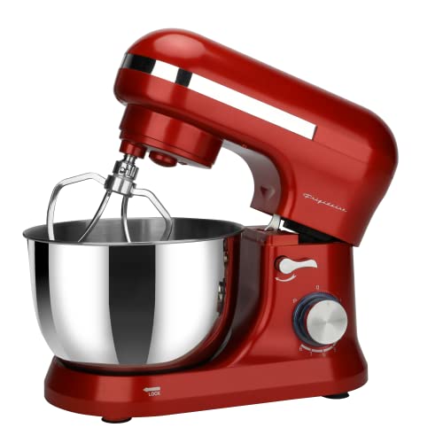 Frigidaire Estm020-Red Retro Electric Stand Mixer, 4.75 Quart / 4.5L, 8 Speeds With Whisk, Dough Hook, Flat Beater Attachments, Splash Guard (Red) #TOP3