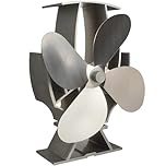 Forest Master SuperFast Stove Fan - Patent-Pending, UK-Engineered, Heat-Powered, Energy-Saving for Wood/Log Burners - Efficient, Silent-Operation Fireplace Fan, Stainless Steel