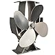 Forest Master – SuperFast halbbeheizter Ofenventilator – wärmebetriebener, effizienter Kaminventilator für Holzöfen und Holzöfen (schwarz)