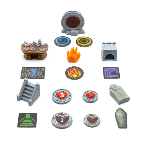 BGExpansions - Kit de Mise à Niveau Complet pour Cthulhu : Death May Die | 117 pièces pour Le Jeu de Base et la Saison 2 | Jetons, portails et Accessoires Premium – vue 2