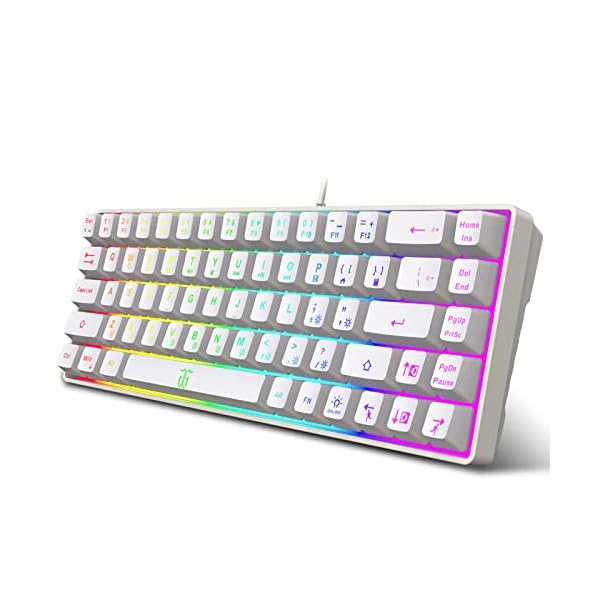 Snpurdiri 60% kabelgebundene Gaming-Tastatur, mechanisches Gefühl, kleine Mini-Gaming-Tastatur, tragbare kompakte RGB…