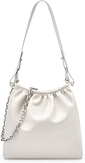JSEIAJB Sense Underarm Bag Chain Sigle Shoulder Cross-Body Female Bag Leather Bag White Fu Bag Bag