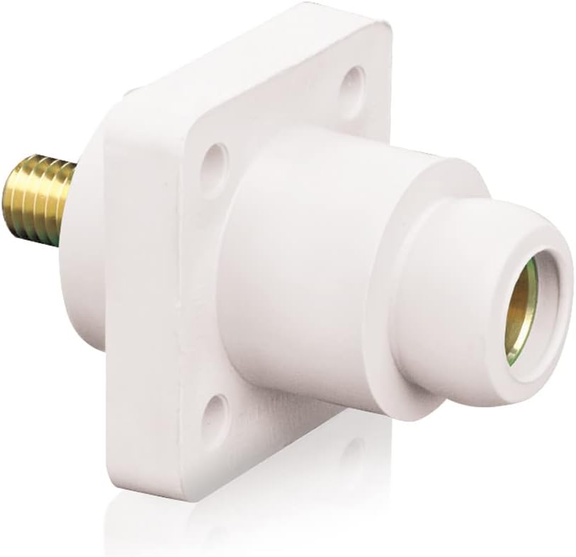Leviton 18R22-UW 18 Series Single Pole Cam Type Female Panel Receptacle, Ball Nose, .75" Threaded Stud Termination, 90 Degrees, Cable Range #2-4/0, 400 Amp Max