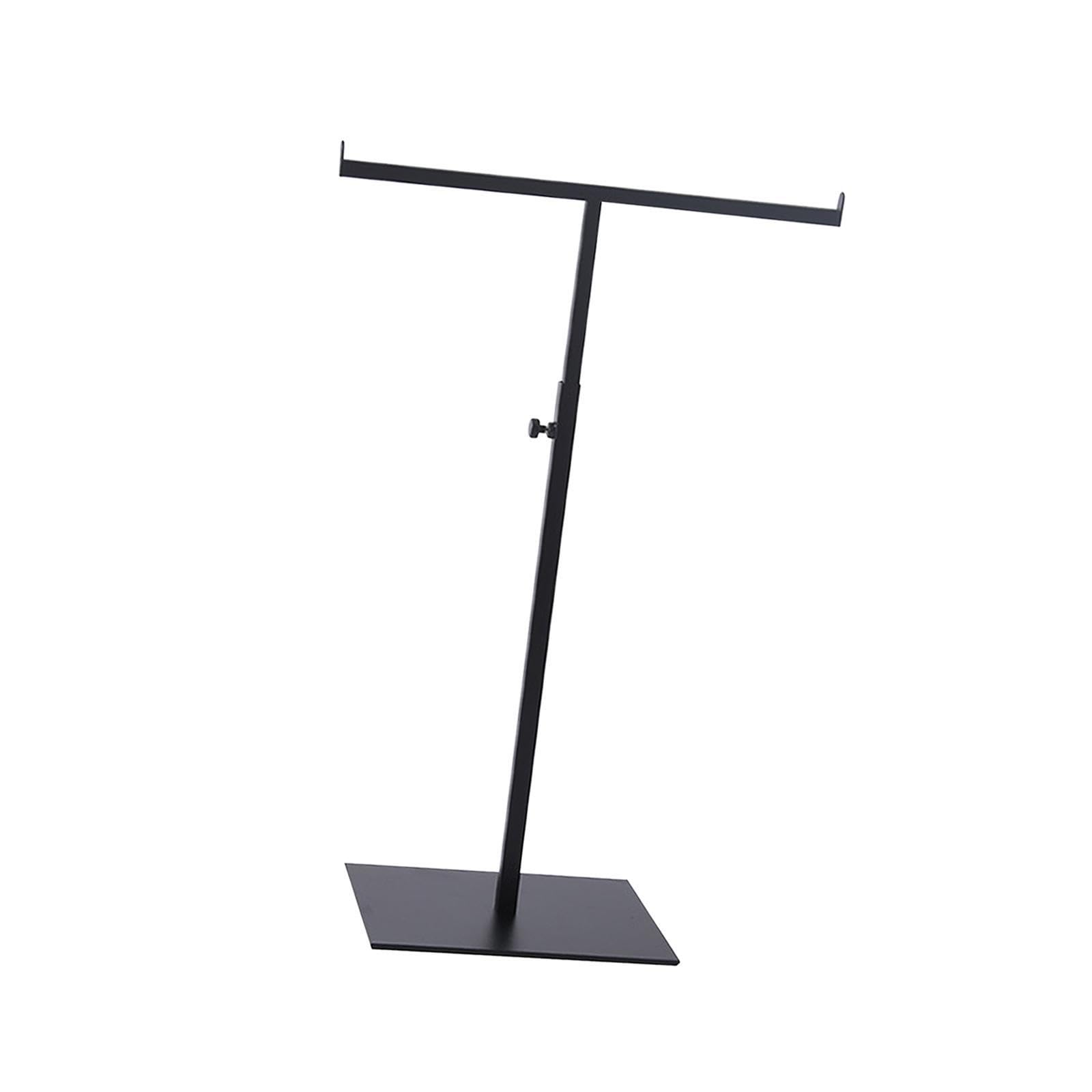 Exhibidor de bolso de metal minimalista negro con soporte en T para joyería