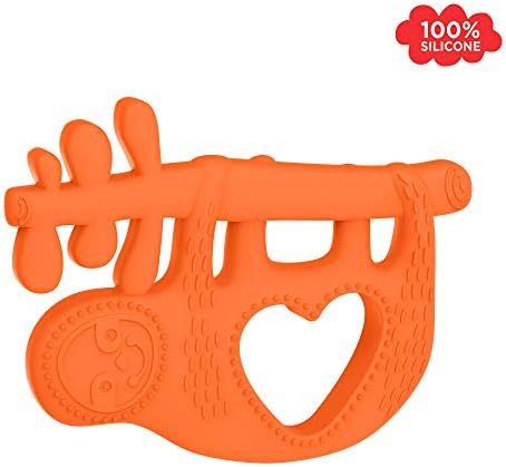 Manhattan Toy Animal Shapes Sloth Silicone Teether, Orange 5 41fGDkek32L. AC