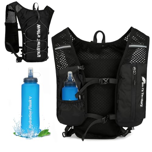 Gilet de course avec gourde sac à dos hydratation réfléchissant
