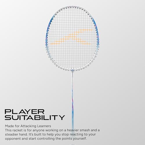 Image of Hundred Carbotek 1000 Badminton Racket | Superlight Head-Heavy Racket for Smash Power | Slim Shaft, Carbon Graphite Shaft & Curve Frame for Better Sweet Spot