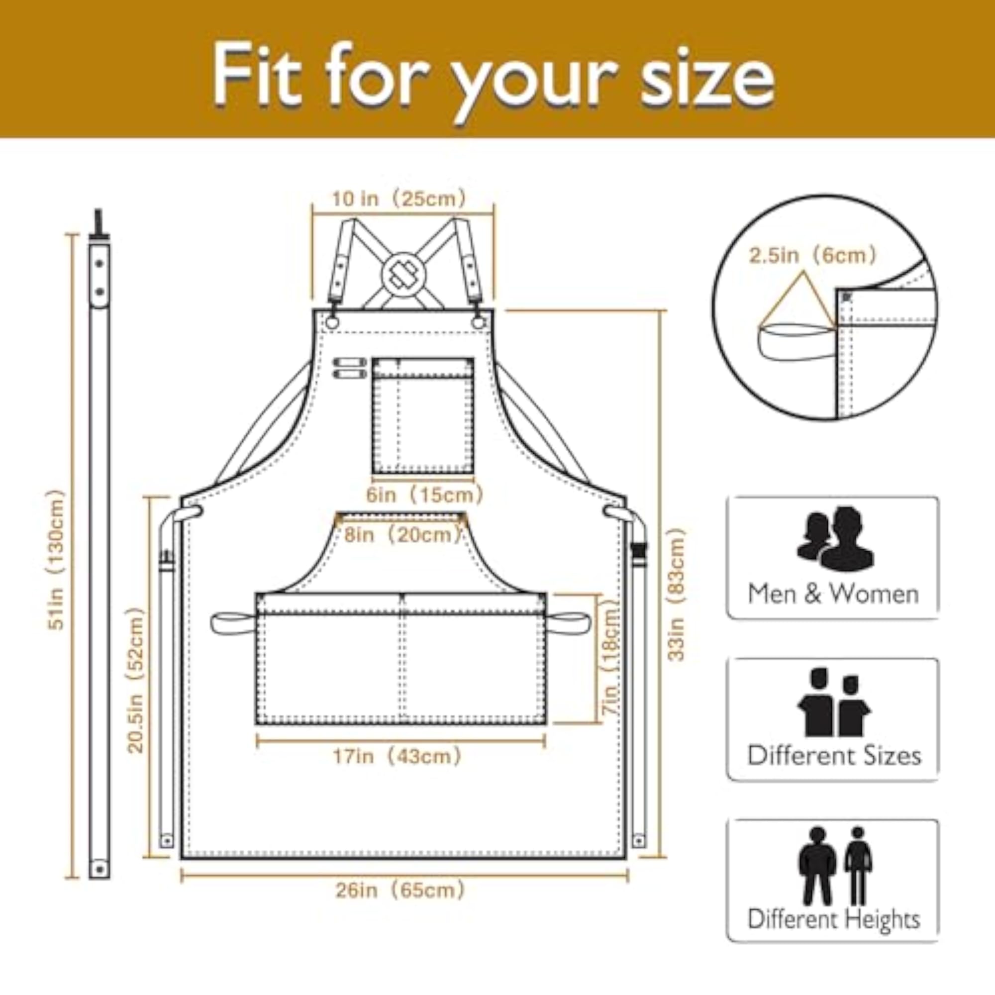 Adjustable Cotton Canvas Work Apron for Men & Women
