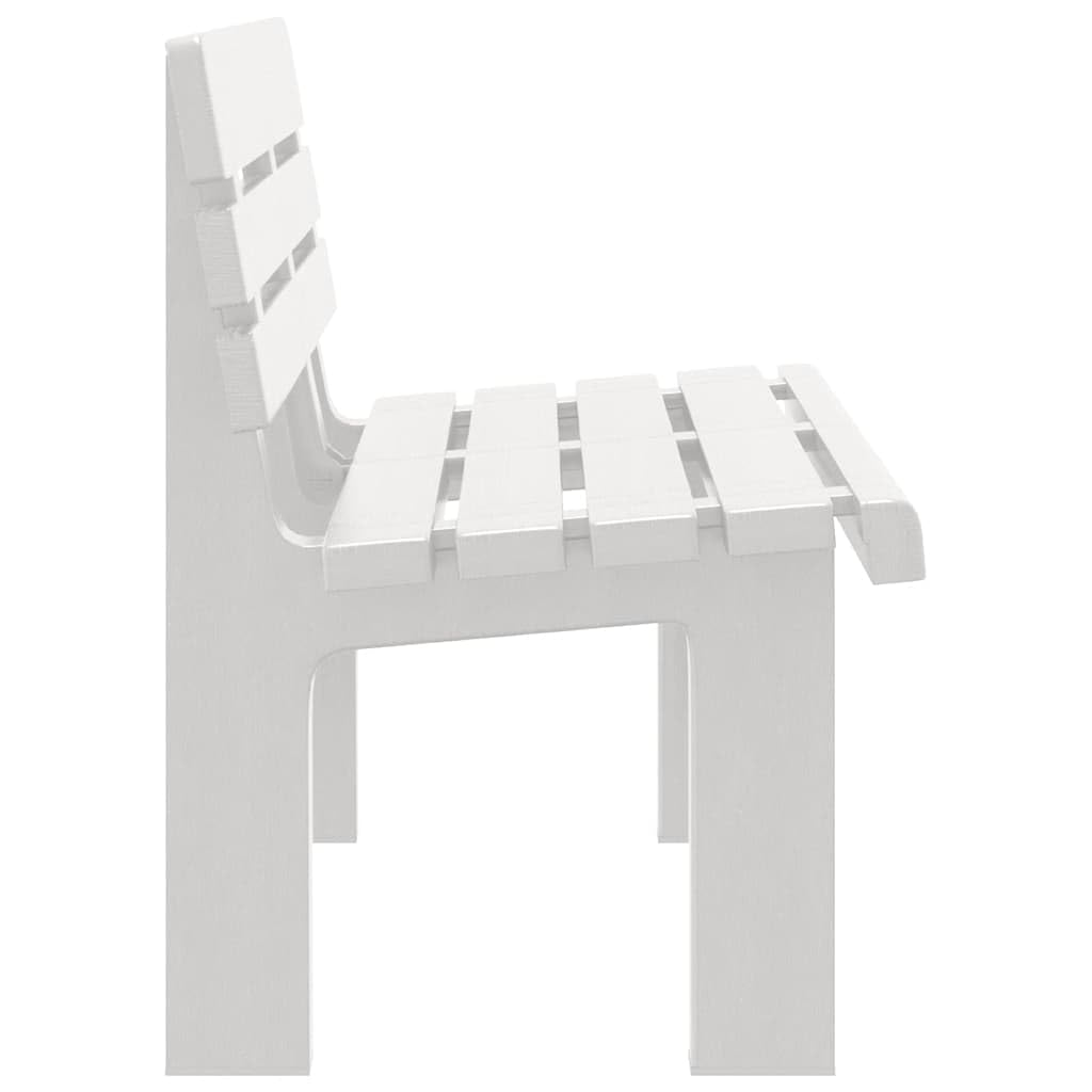 SYDE Banco de Jardín Polipropileno Blanco 110x52x71 cm | Respaldo Cómodo, Estable y Resistente al Calor, Fácil Limpieza, Uso Exterior