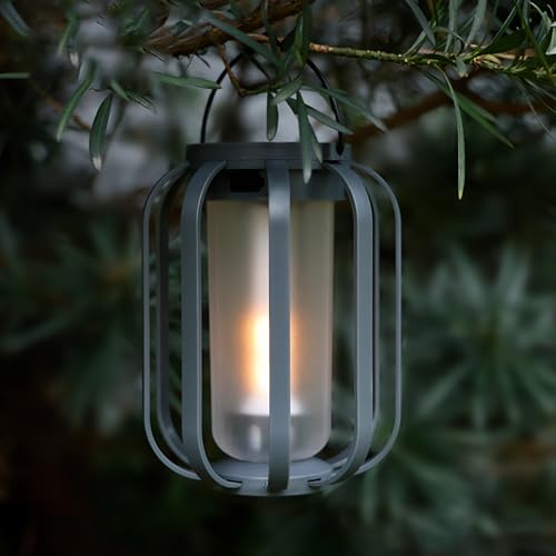 Solar Lanterns Outdoor Waterproof Garden Decor, Flickering Flame Hanging Solar Lights with Tripod Decoration Outside for Yard, Patio, Backyard, Garden, Ideal Gifts for Women Mom Grandma