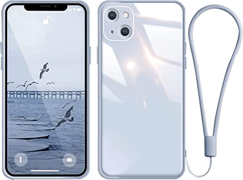Coque anti-jaunissement iPhone 13 en verre de protection antichoc bleu
