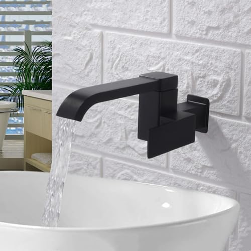 Robinet cascade pour lavabo de salle de bain mural chromé