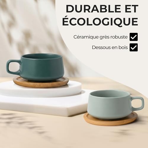 Tasses à café et soucoupes 320 ml MIAMIO pour vos moments de détente cosy