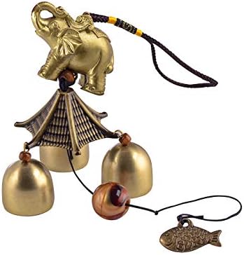 Chinese Metal Bell Lucky Feng Shui Hanging Charm Wind Chime Ornament (Elephant)