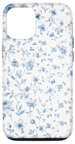Blue Floral Aesthetic Coquette Soft Botanical Girly Vintage Case for iPhone 12/12 Pro