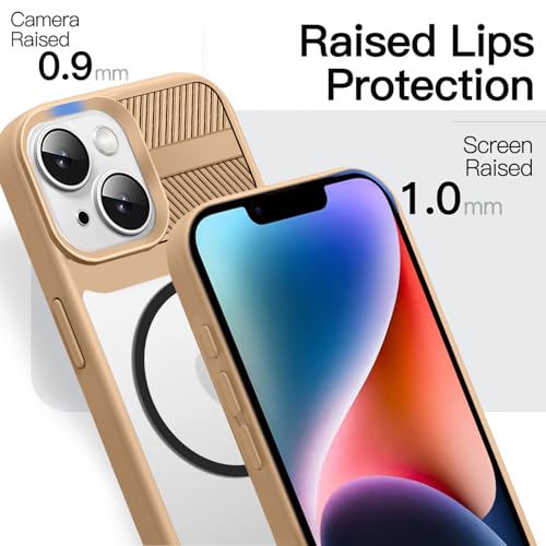 Image of KARWAN️ Magnetic Clear Back Case Cover for iPhone 14 Plus / 15 Plus (6.7-Inch-) |Acrylic Transparent Slim | Shockproof iPhone 14 Plus / 15 Plus Mobile Phone Back Cover [Clear Back] [TPU + Pc] [Brown]