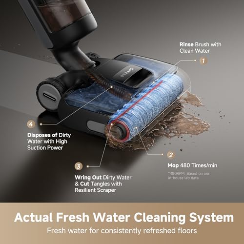 dreame H15 Pro Wet and Dry Vacuum, GapFree AI DescendReach Robotic Arm, Triple Edge Coverage, 21,000Pa Suction, 0 Tangle, Immersive 100°C Brush Wash, 5 min 90°C Drying, 180° Lie-Flat, App Control
