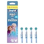 Oral-B Pro Kids Electric Toothbrush Head, Oral B Electric Toothbrushes Kids, with Disney Frozen Characters, Extra Soft Bristles, for Ages 3+, Pack of 4 Toothbrush Heads, White