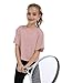 Girls Short Sleeve Crop Tops Kids Fashion Athletic Crew Neck Cropped T Shirts Casual Basic Tees Pink