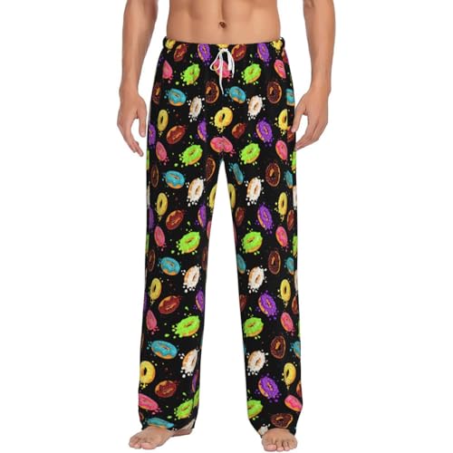 Pantalon de pyjama homme imprimé beignet en tissu léger