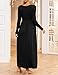 bidika 2025 Fall Maternity Maxi Dresses Flowy Long Sleeve Wrap V Neck Casual Baby Shower Pregnant Dress Black XL