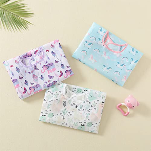 ElecMotive 3 Pack Long Sleeve Baby Bibs, Waterproof Sleeved Bib, Toddler Soft Bib for 6-30 Months (3 Pack A) - Image 2