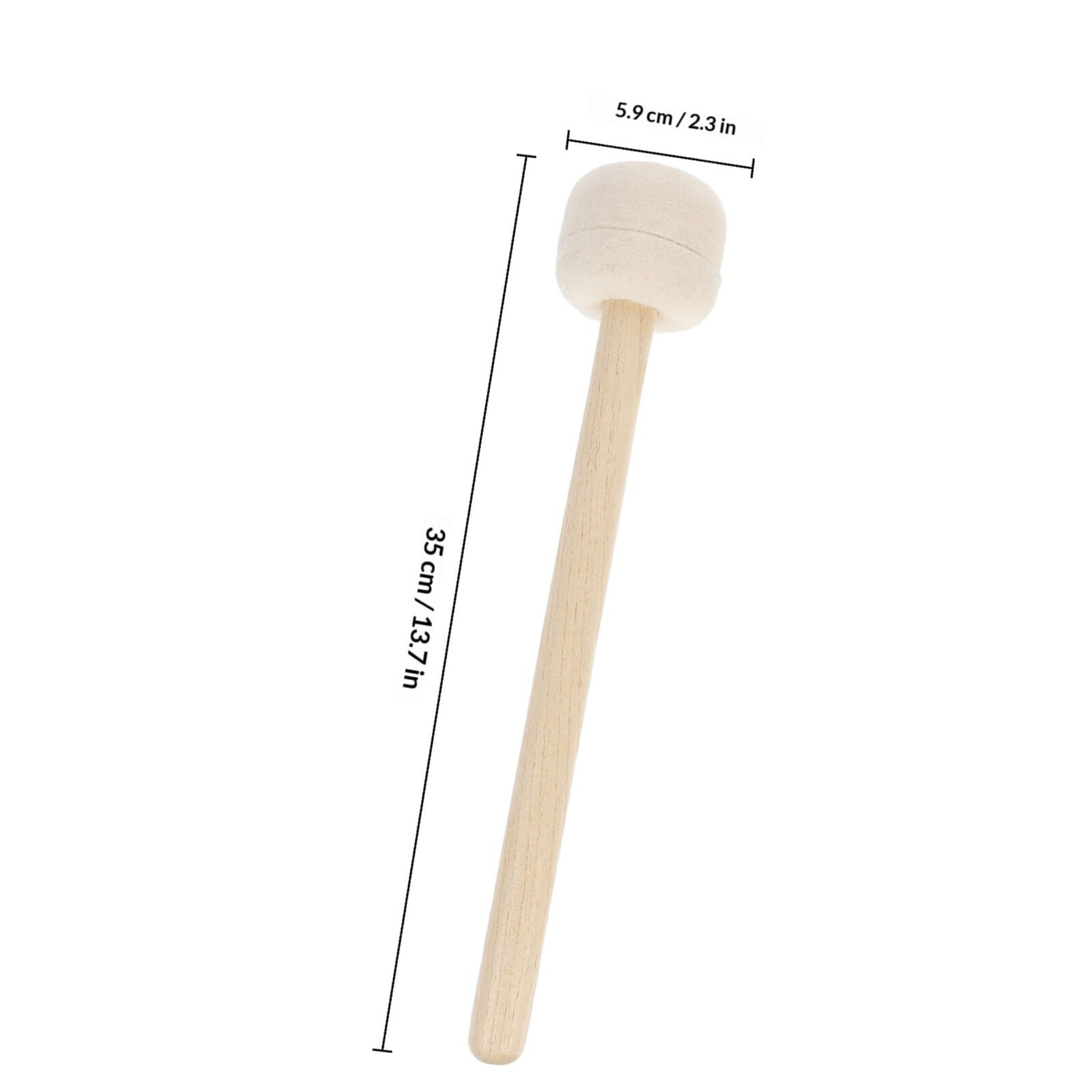 Baquetas y Mazos para Instrumentos de Percusión Mango de Madera, Cabeza de Lana, 2 Piezas, Uso en Bares y Cafés