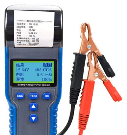 TM890A 12 V/24 V impreso. Probador de batería