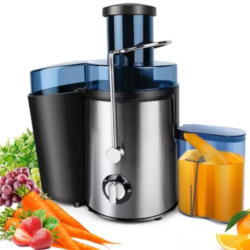Juicer Machines, 1000W Centrifugal Juicer Machine, 500ML Large Capacity, Whole Fruit and Vegetable Juice Extractor with 65mm Wide Chute & 2 Adjustable Speeds