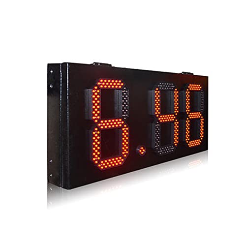 Cronómetro digital LED impermeable para exteriores, pantalla de 12 pulgadas, formato 8.88, para gimnasios, estaciones de servicio y precios de combustible (cuenta regresiva de 3 dígitos) miniatura 2