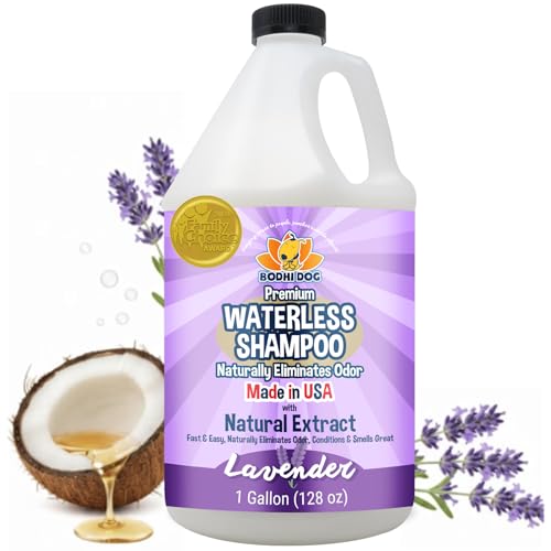 Bodhi Dog Waterless Shampoo - Natural Dry Shampoo for Dogs & Cats - Neutralizes Pet Odor - No Rinse Required - Made of Natural Extracts - Safe for Sensitive Skin - Made in USA - Lavender (1 Gallon)