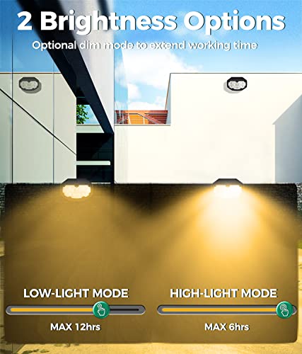 Solar Outdoor Lights, ‎𝟳𝟬𝟬 Lumen Bright Spot Lights 𝗜𝗣𝟲𝟴 Waterproof, Auto On/Off Solar Landscape Lights With 40000H Lifespan, 2-In-1 Garden Lights For Yard/Pathway/Security, Warm White 4 Pack #TOP6