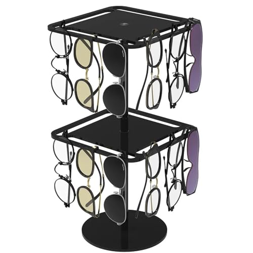 Présentoir à lunettes rotatif en acrylique transparent à 2 couches pour comptoir de magasin