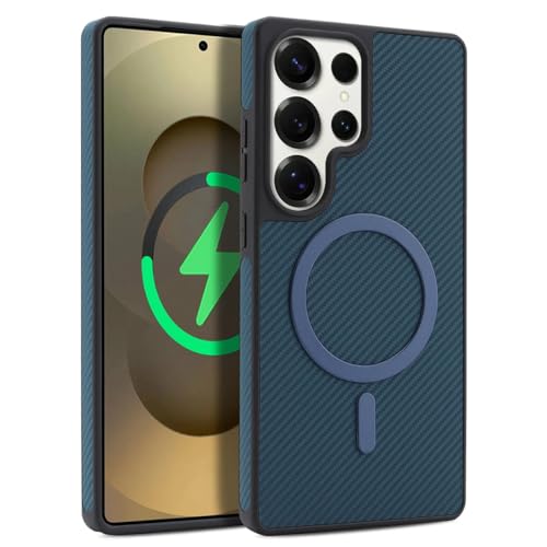 Étui en cuir de carbone pour Galaxy S25+ : la protection magnétique de luxe ultra-fine