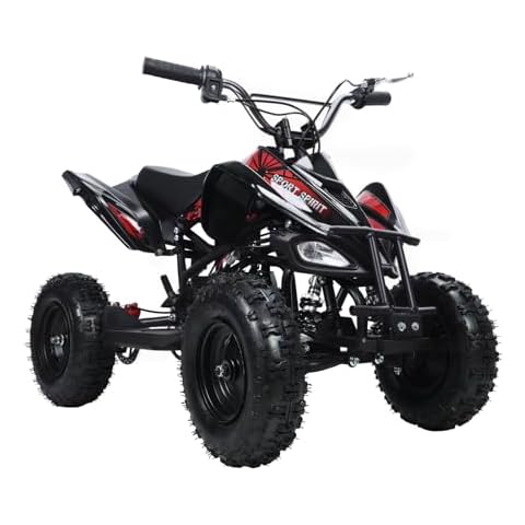 qorkhogr 2-Stroke 49cc Kids Ride On Car, 4 Wheelers On Toys Car, ATV Quads Play Car, Off-Road Gas Powered Children Ride On Beach Vehicle ATV for Kids Gas Powered Black Cover