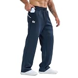 [BROKIG] ゆったり スウェットパンツ メンズ ジャージ下 大きいサイズ パンツ トレーニングパンツ ジム ズボン(ネイビー XL)